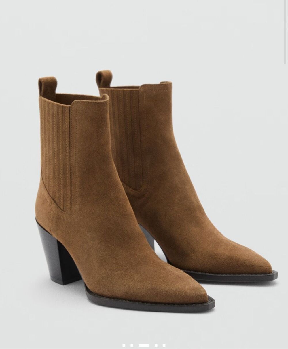 MNG by Mango Suede Pointed Toe Ankle Boots Women’s 38 US7.5-8 NEW